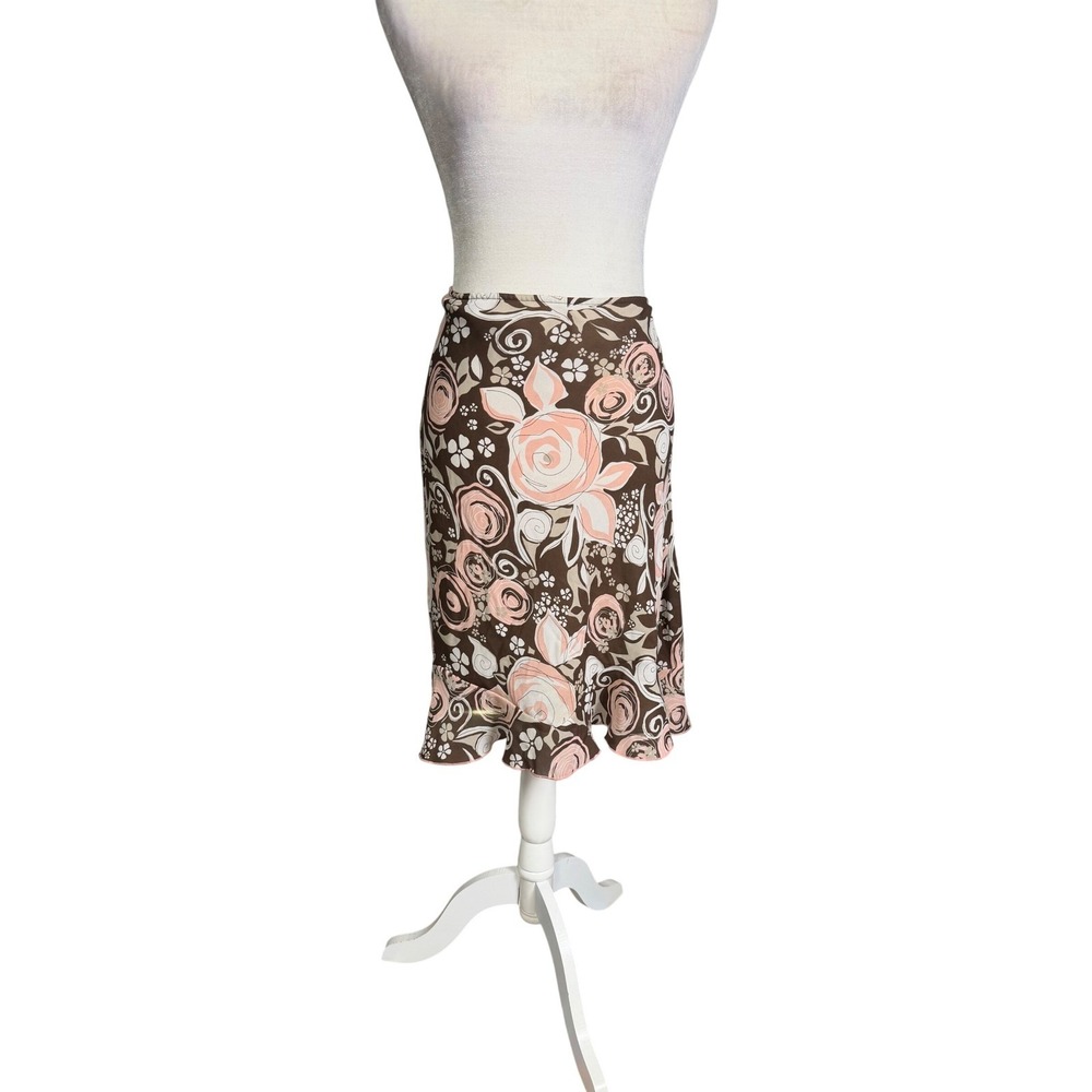 Y2K Worthington Plus Size Rose Floral Sheer Midi Skirt Fairycore Whimsy
